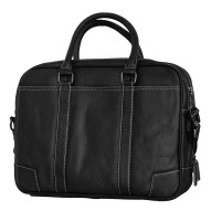 Fino Genuine Leather Briefcase Bag - Black Photo