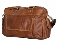 Fino Genuine Leather 15" Laptop Bag - Brown Photo