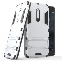 Nokia 2-in-1 Hybrid Dual Shockproof Stand Case for 5 - Silver Photo