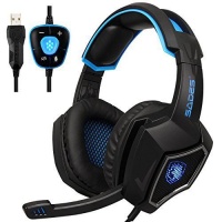 Sades Spirit Wolf Gaming Headphones with Microphone - Blue Photo