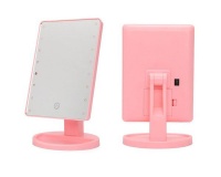 Touch Screen LED Make Up Mirror - Pink Photo