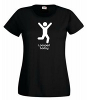 Thinking out Loud Ladies "i pooped today" Short Sleeve T-Shirt - Black Thinking out Loud Ladies "i pooped today" Short Sleeve T-Shirt - Black Photo