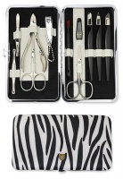 Kellermann 3 Swords Manicure Set - Black & White Zebra Photo