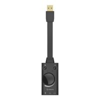 Orico USB External Sound Card 2x Headset 1x Microphone Port & Volume Control - Black Photo