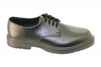 Toughees Clerk Boys Lace Up Genuine Leather School Shoes - Black Photo