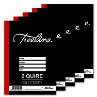 Treeline Hard Cover Book 2 Quire A4 192pg - Feint & Margin - pack of 5 Photo