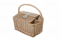 Yuppie Gift Baskets Wine Picnic Basket for Two People - Natural Colour Wicker Photo