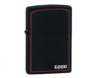 Zippo Lighter - Black Matte with Border Photo