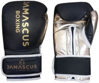Damascus Boxing Sparring Hook & Loop Gloves 14oz - Black & Gold Photo