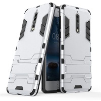 Nokia 2" 1 Shockproof Stand Case for 8 - Silver Photo