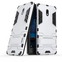 Nokia 2" 1 Shockproof Stand Case for 3 - Silver Photo