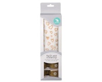 All4Ella Single Muslin Wrap & Pram Peg Box - Gold Heart Photo