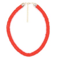 Lily & Rose Coiled Seed Bead Necklace - Red Photo