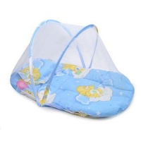 Baby Cushion Bed with Mosquito Net - Blue Photo