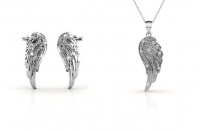 Destiny Mikaeala Angel Wing Necklace Set with Swarovski Crystals Photo