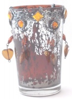 Embellished Glass Tea Light Candle Holder - Large Photo