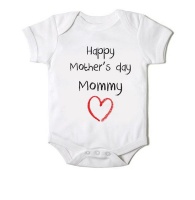 Just Kidding Unisex Happy Mother's Day Mommy Short Sleeve Onesie - White Photo