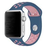 Apple 42mm Silicone Sports Band for Watch - Midnight Blue & Pink Photo