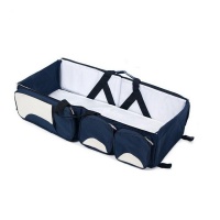 2" 1 Travel Carry Baby Bed & Bag - Navy Blue Photo