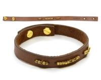 Sourcery Supply Co Leather Bracelet with Gold Metal Beads Photo