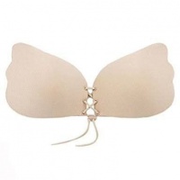Front Draw String Cleavage Adhesive Bra - Nude Photo