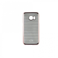 Samsung Tellur Hard Case Cover for S7 Edge Horizontal Stripes - Gold Photo