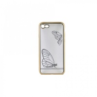 Tellur Silicone Cover for iPhone 7/8 Butterfly - Gold Photo
