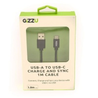 GIZZU USB2.0 A to USB-C 1m Cable - Black Photo