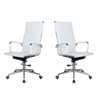 TOCC Set of 2 Ribbed High Back Office Chair - White Photo