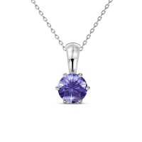 Crystalize 925 Silver February Birthstone Necklace with Swarovski Crystal Photo