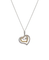 Art Jewellers 9ct CZ Heart & Chain - Gold & Silver Photo