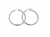 Art Jewellers 30mm Italian Hoop Earrings - Silver Photo