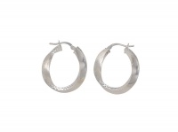 Art Jewellers Twist Italian Hoop Earrings - Silver Photo
