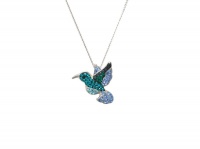Art Jewellers Swarovski Pendant & Chain - Humming Bird Photo