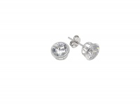 Art Jewellers Tube CZ Stud Earrings - Sterling Silver Photo