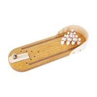 Mini Wooden Table Top Bowling Game Set Photo