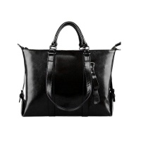 Women's Top Handle Satchel Shoulder Bag - Black Photo