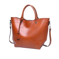 Women's Top Handle Satchel Handbag - Brown Photo