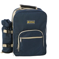 Picnic Backpack with Cutlery Set - Dark Blue Photo