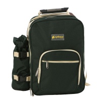 Picnic Backpack with Cutlery Set - Dark Green Photo