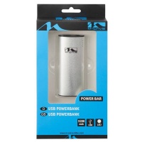M-Wave USB Powerbank with LED Lamp - Silver Photo