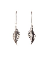 Pretty Silver Solid Leaf Earrings - Small Photo