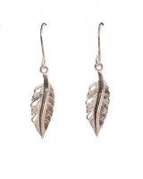 Pretty Silver Fine Feather Earrings Photo