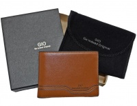 GIO Genuine Leather Cow Skin Wallet - Brown Photo