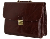 Fino Pu Leather Briefcase Messenger Bag - Coffee Photo