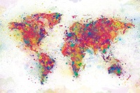 Colour Splash World Map Poster Photo