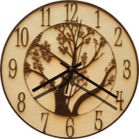 unXusa Clocks Wall Clock-Engraved Hardwood - Tree of Life Photo