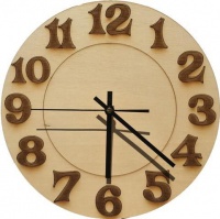 Wall Clock-Engraved Hardwood - Numbers Photo
