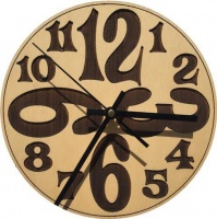 Wall Clock-Engraved Hardwood - Big Numbers Photo