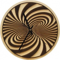 Wall Clock-Engraved Hardwood-3D Spiral Photo